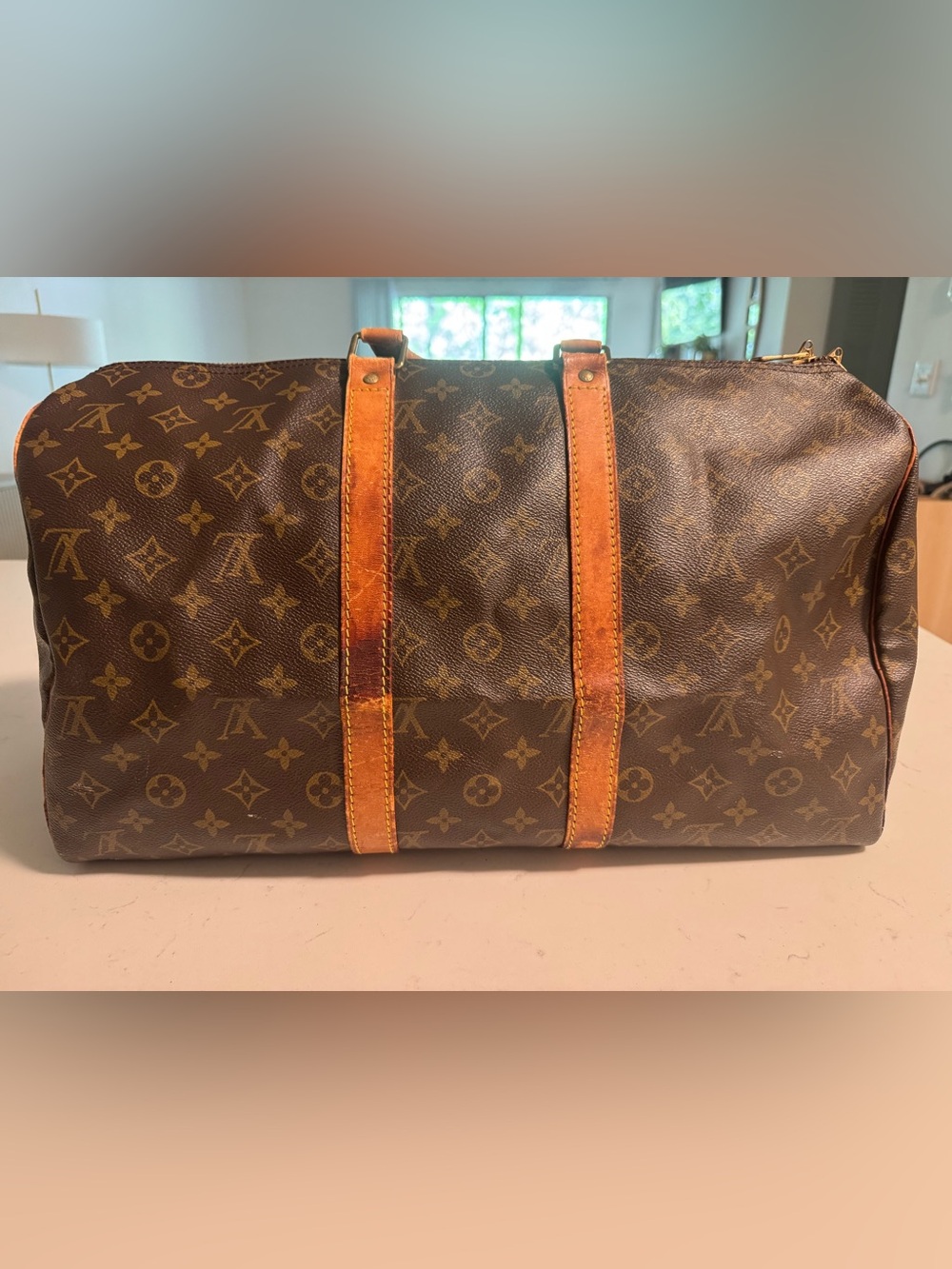 Vintage Louis Vuitton Brown Monogram Keepall 45 - Picture 2 of 8